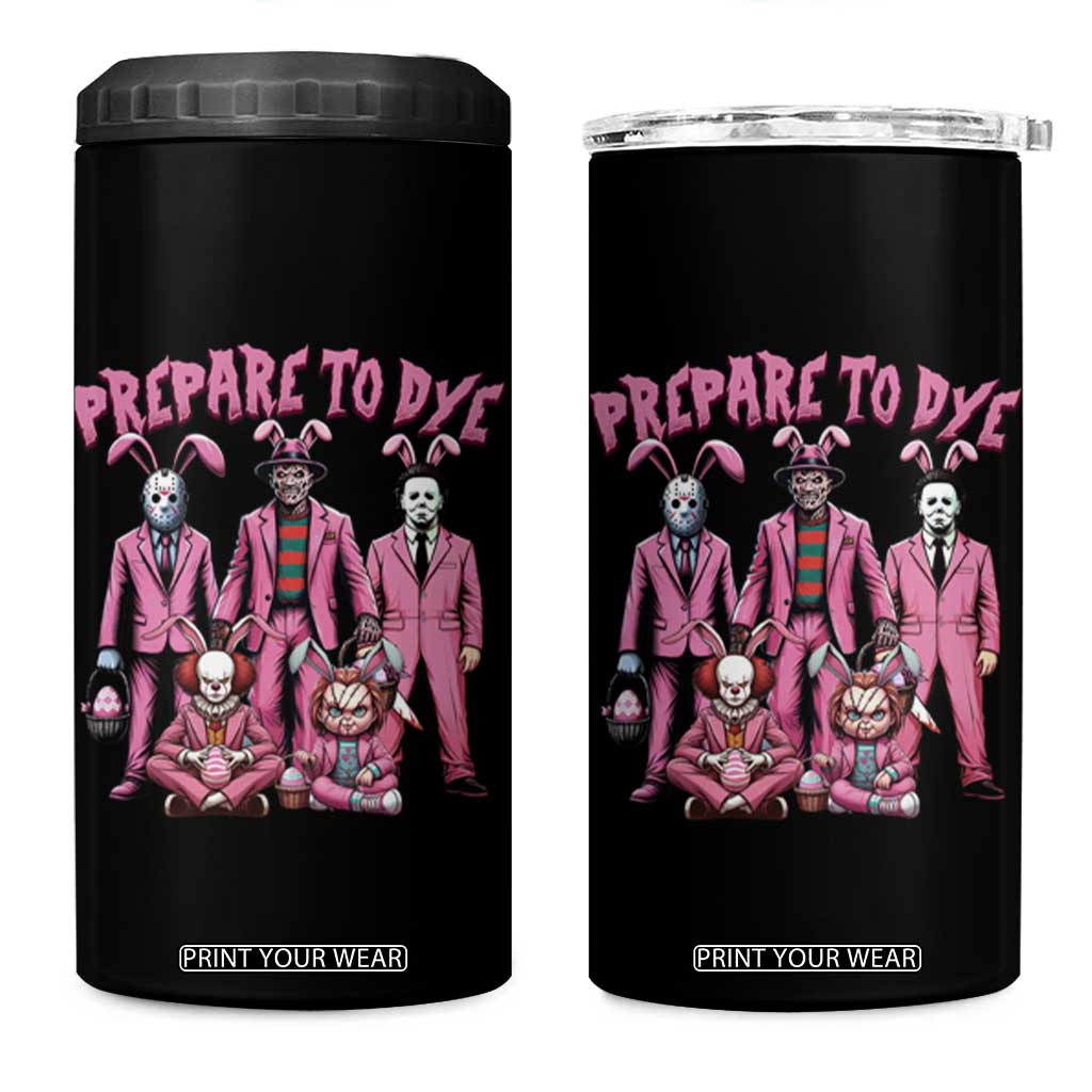 Prepare to Groovy Dye Funny Bunny Easter 4 in 1 Can Cooler Tumbler Horror Dyeing Eggs TS02 One Size: 16 oz Black Print Your Wear