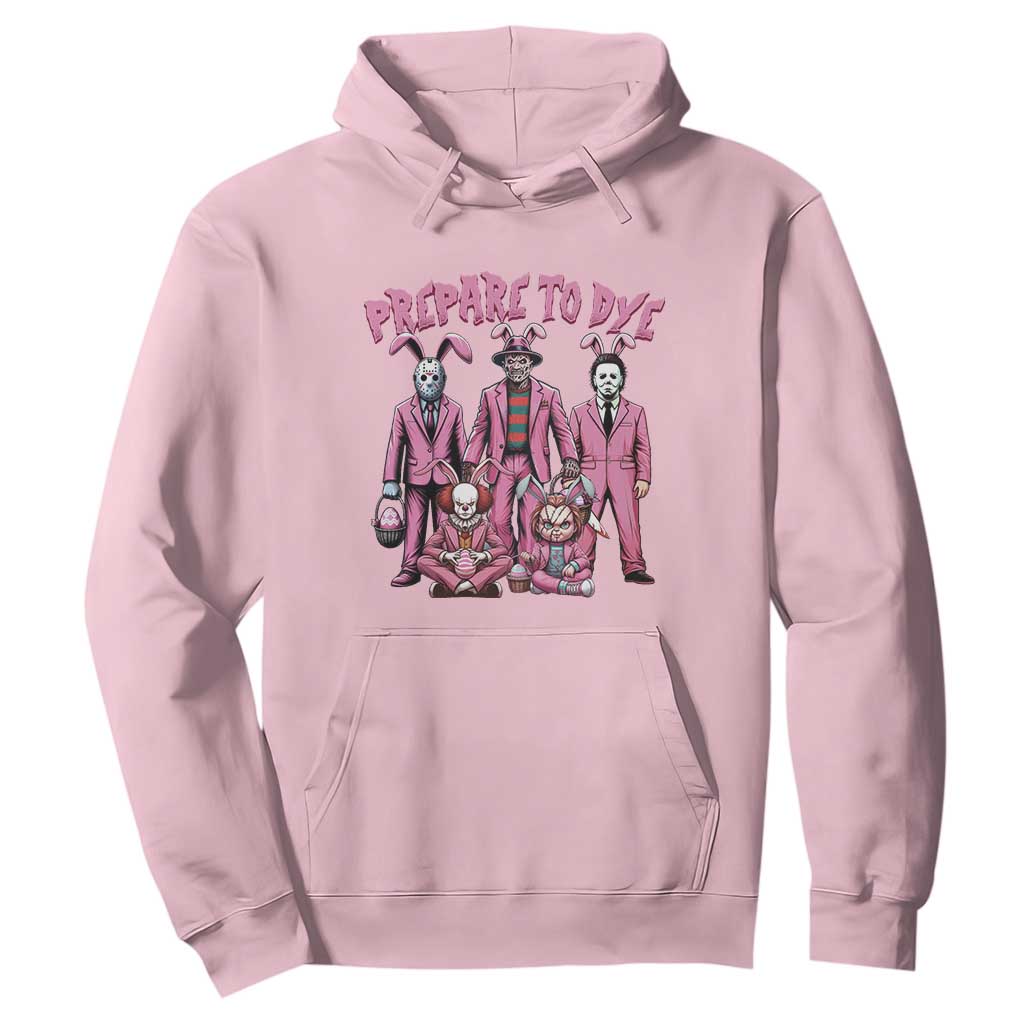 Prepare to Groovy Dye Funny Bunny Easter Hoodie Horror Dyeing Eggs TS02 Light Pink Print Your Wear