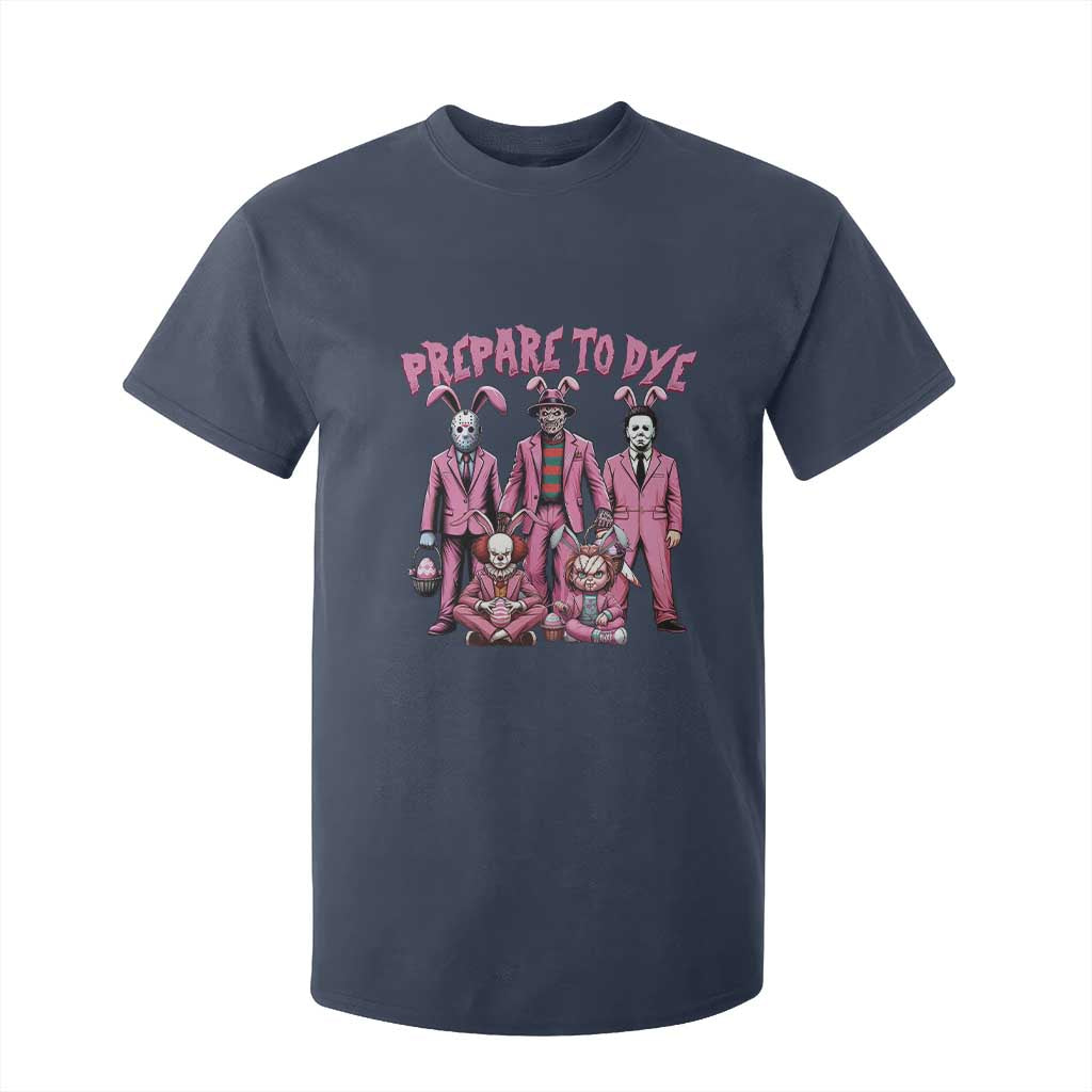 Prepare to Groovy Dye Funny Bunny Easter T Shirt For Kid Horror Dyeing Eggs TS02 Navy Print Your Wear