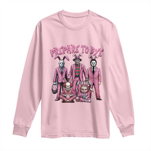 Prepare to Groovy Dye Funny Bunny Easter Long Sleeve Shirt Horror Dyeing Eggs TS02 Light Pink Print Your Wear
