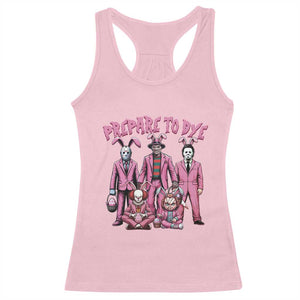 Prepare to Groovy Dye Funny Bunny Easter Racerback Tank Top Horror Dyeing Eggs TS02 Light Pink Print Your Wear