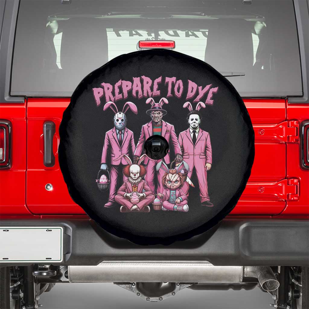 Prepare to Groovy Dye Funny Bunny Easter Spare Tire Cover Horror Dyeing Eggs TS02 Black Print Your Wear