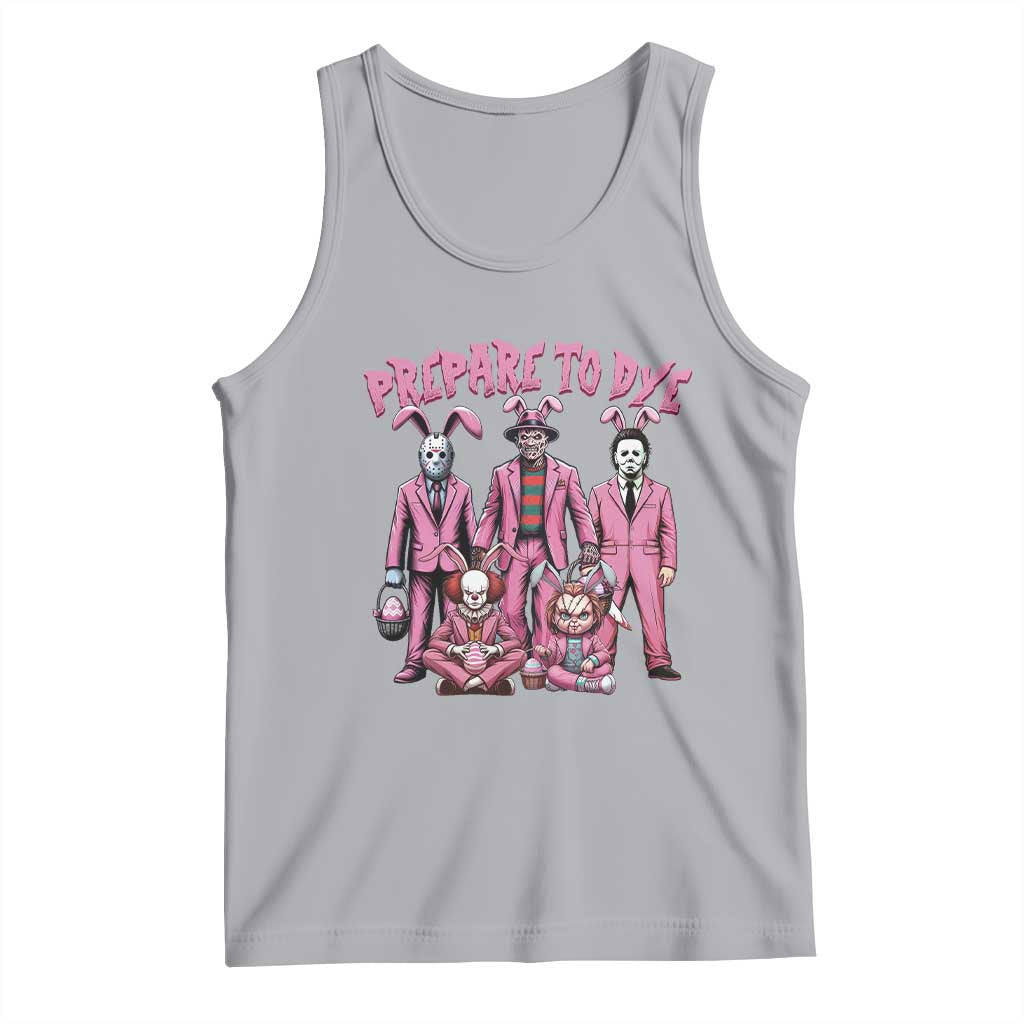 Prepare to Groovy Dye Funny Bunny Easter Tank Top Horror Dyeing Eggs TS02 Athletic Heather Print Your Wear