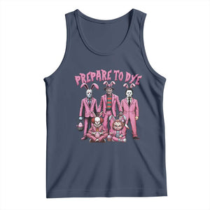 Prepare to Groovy Dye Funny Bunny Easter Tank Top Horror Dyeing Eggs TS02 Navy Print Your Wear