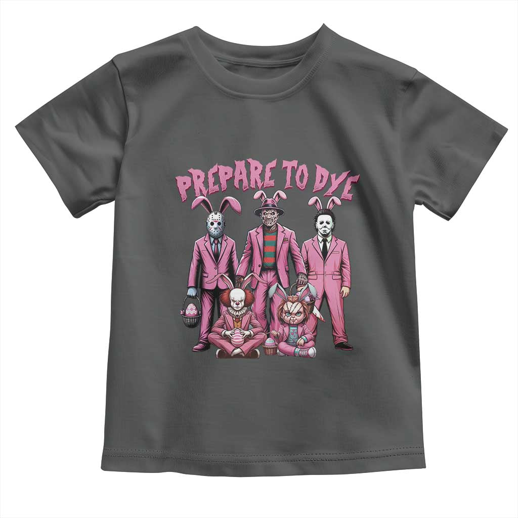 Prepare to Groovy Dye Funny Bunny Easter Toddler T Shirt Horror Dyeing Eggs TS02 Dark Heather Print Your Wear