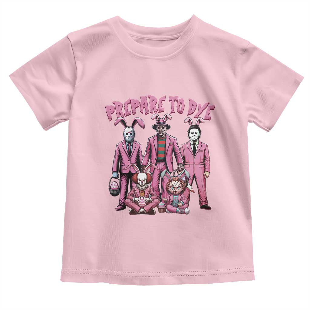 Prepare to Groovy Dye Funny Bunny Easter Toddler T Shirt Horror Dyeing Eggs TS02 Light Pink Print Your Wear