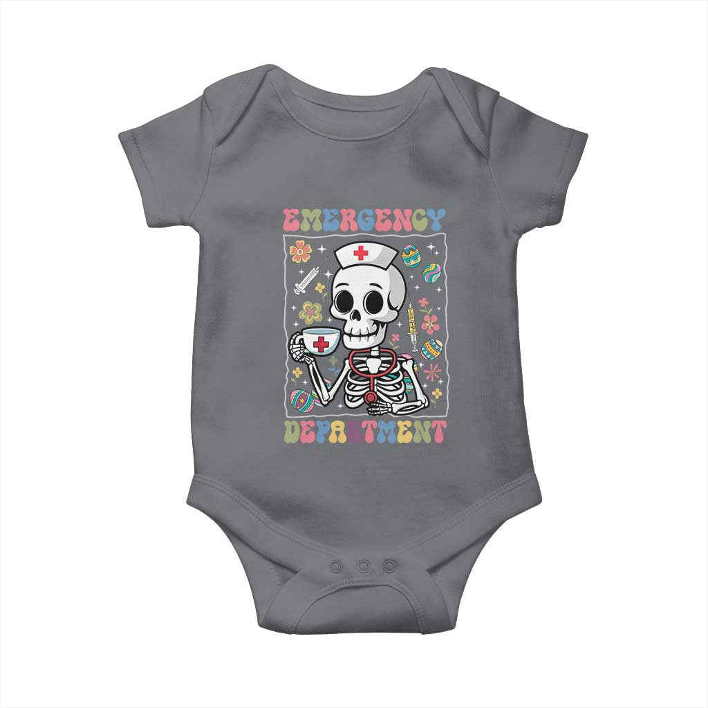 Emergency Department Skeleton Nurse Easter Baby Onesie ER Nursing Room TS02 Charcoal Print Your Wear