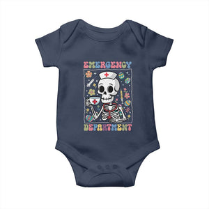 Emergency Department Skeleton Nurse Easter Baby Onesie ER Nursing Room TS02 Navy Print Your Wear