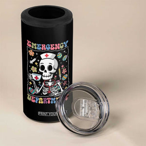 Emergency Department Skeleton Nurse Easter 4 in 1 Can Cooler Tumbler ER Nursing Room TS02 Print Your Wear