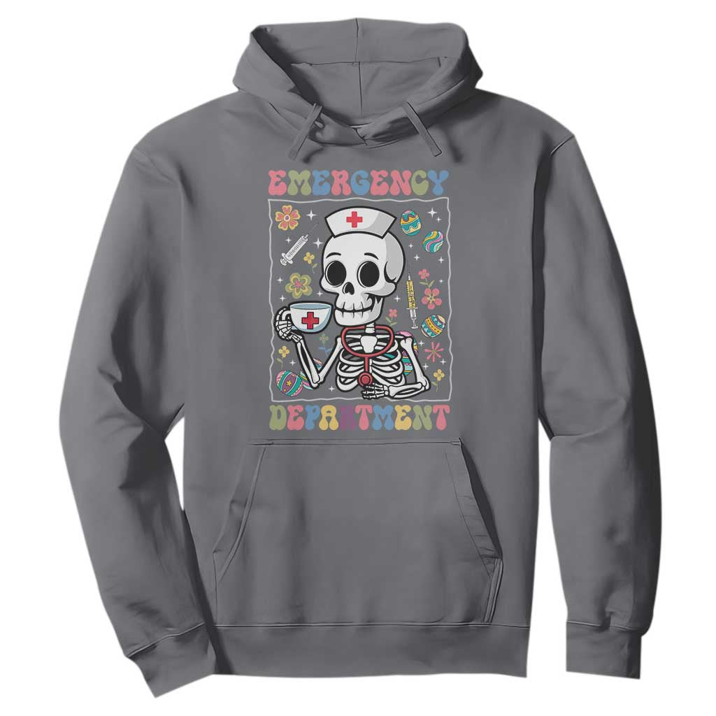 Emergency Department Skeleton Nurse Easter Hoodie ER Nursing Room TS02 Charcoal Print Your Wear