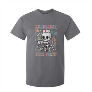 Emergency Department Skeleton Nurse Easter T Shirt For Kid ER Nursing Room TS02 Charcoal Print Your Wear