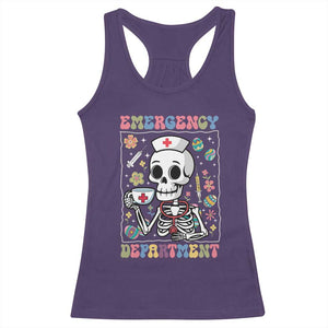 Emergency Department Skeleton Nurse Easter Racerback Tank Top ER Nursing Room TS02 Purple Print Your Wear