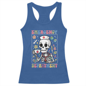 Emergency Department Skeleton Nurse Easter Racerback Tank Top ER Nursing Room TS02 Royal Blue Print Your Wear