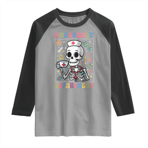 Emergency Department Skeleton Nurse Easter Raglan Shirt ER Nursing Room TS02 Sport Gray Black Print Your Wear