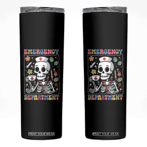 Emergency Department Skeleton Nurse Easter Skinny Tumbler ER Nursing Room TS02 Black Print Your Wear