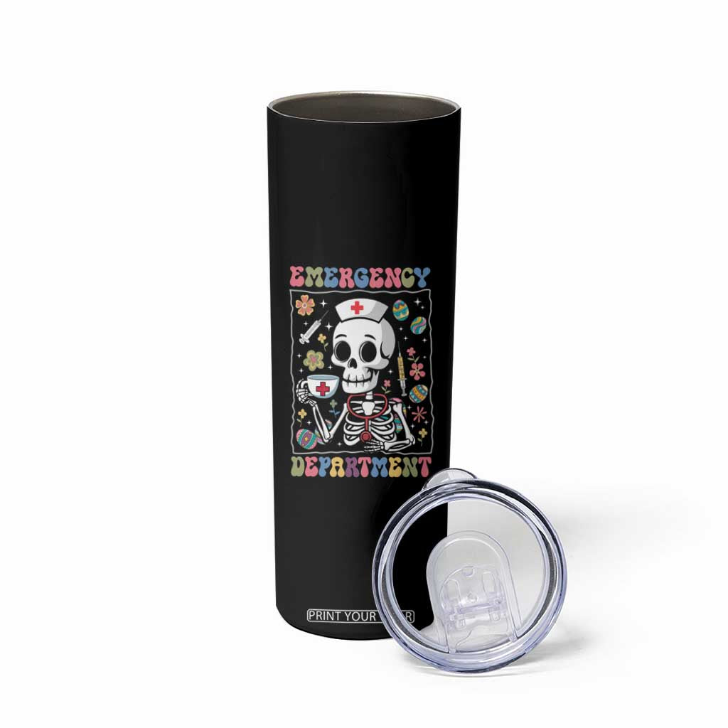 Emergency Department Skeleton Nurse Easter Skinny Tumbler ER Nursing Room TS02 Print Your Wear