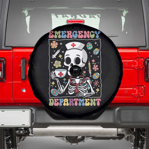 Emergency Department Skeleton Nurse Easter Spare Tire Cover ER Nursing Room TS02 Black Print Your Wear
