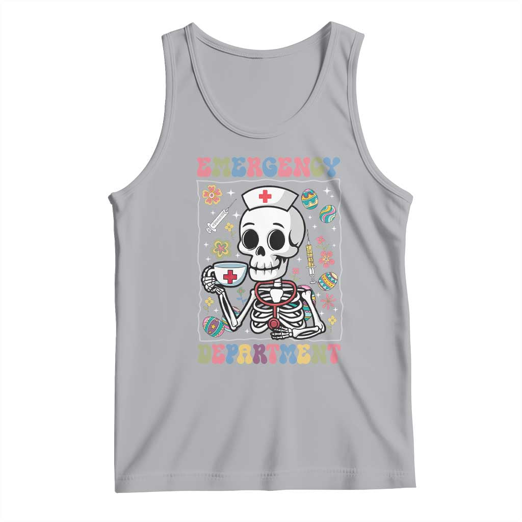 Emergency Department Skeleton Nurse Easter Tank Top ER Nursing Room TS02 Athletic Heather Print Your Wear