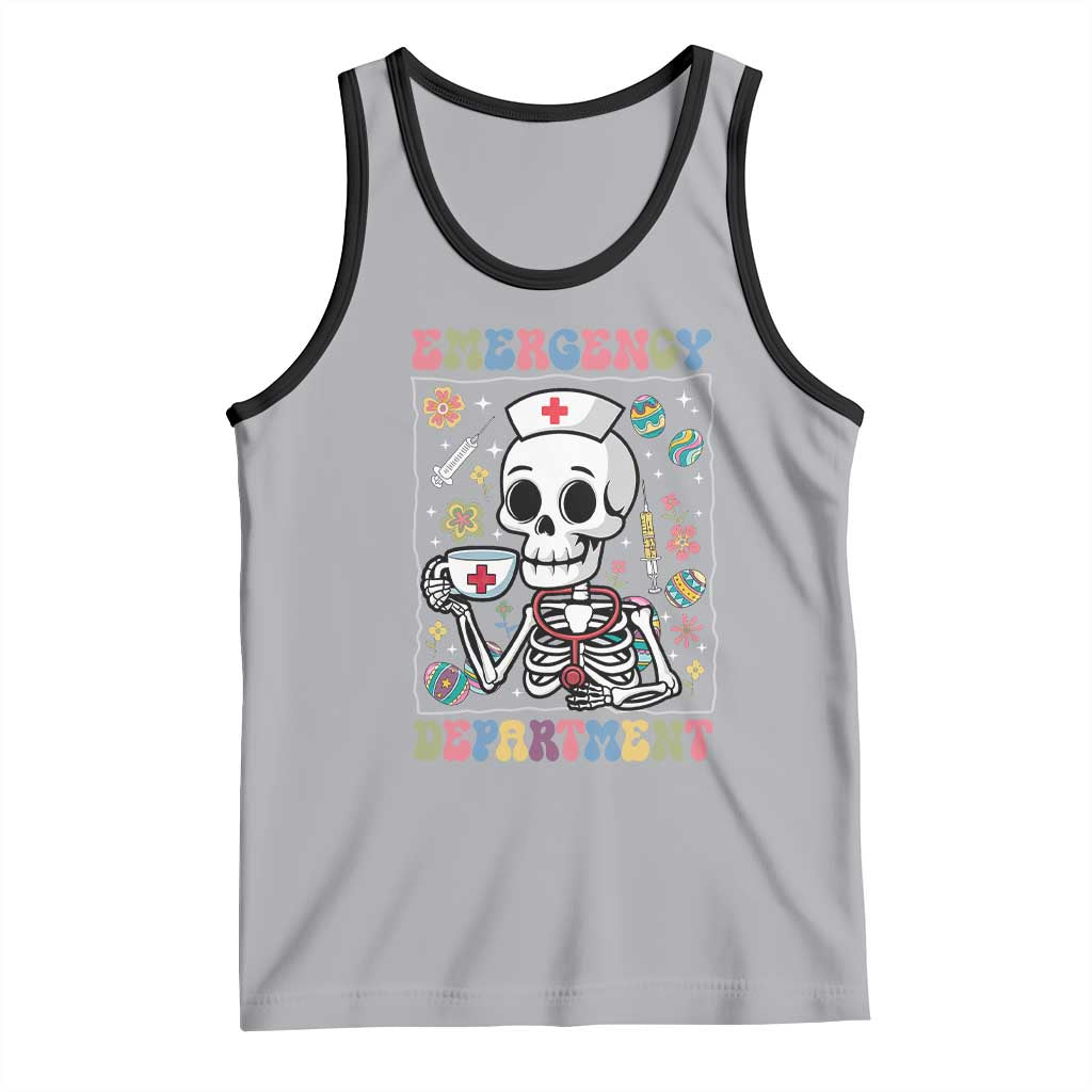 Emergency Department Skeleton Nurse Easter Tank Top ER Nursing Room TS02 Athletic Heather Black Print Your Wear