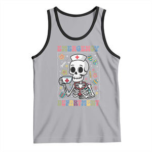 Emergency Department Skeleton Nurse Easter Tank Top ER Nursing Room TS02 Athletic Heather Black Print Your Wear