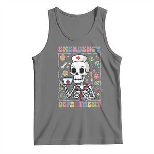 Emergency Department Skeleton Nurse Easter Tank Top ER Nursing Room TS02 Black Heather Print Your Wear