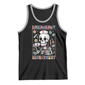 Emergency Department Skeleton Nurse Easter Tank Top ER Nursing Room TS02 Black Athletic Heather Print Your Wear