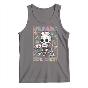 Emergency Department Skeleton Nurse Easter Tank Top ER Nursing Room TS02 Deep Heather Print Your Wear