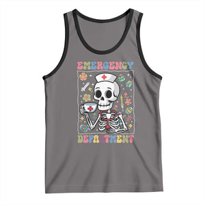 Emergency Department Skeleton Nurse Easter Tank Top ER Nursing Room TS02 Deep Heather Black Print Your Wear