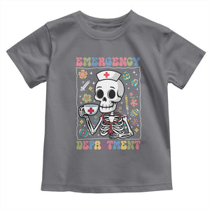 Emergency Department Skeleton Nurse Easter Toddler T Shirt ER Nursing Room TS02 Charcoal Print Your Wear