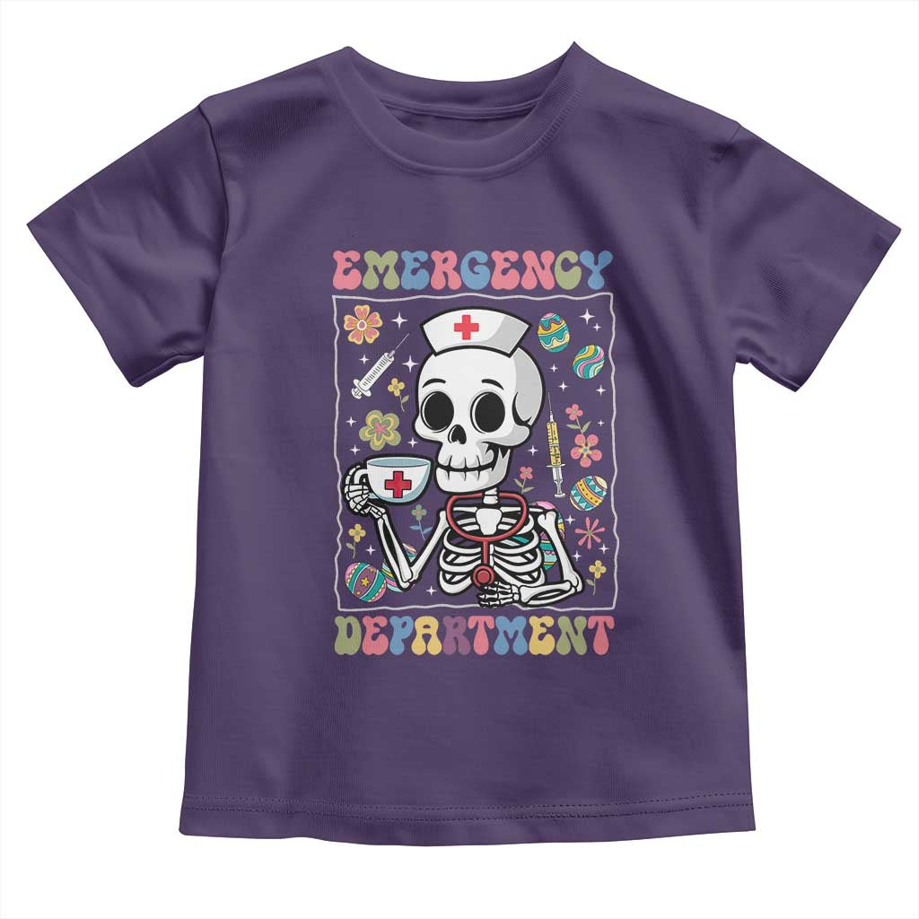 Emergency Department Skeleton Nurse Easter Toddler T Shirt ER Nursing Room TS02 Purple Print Your Wear