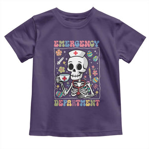 Emergency Department Skeleton Nurse Easter Toddler T Shirt ER Nursing Room TS02 Purple Print Your Wear