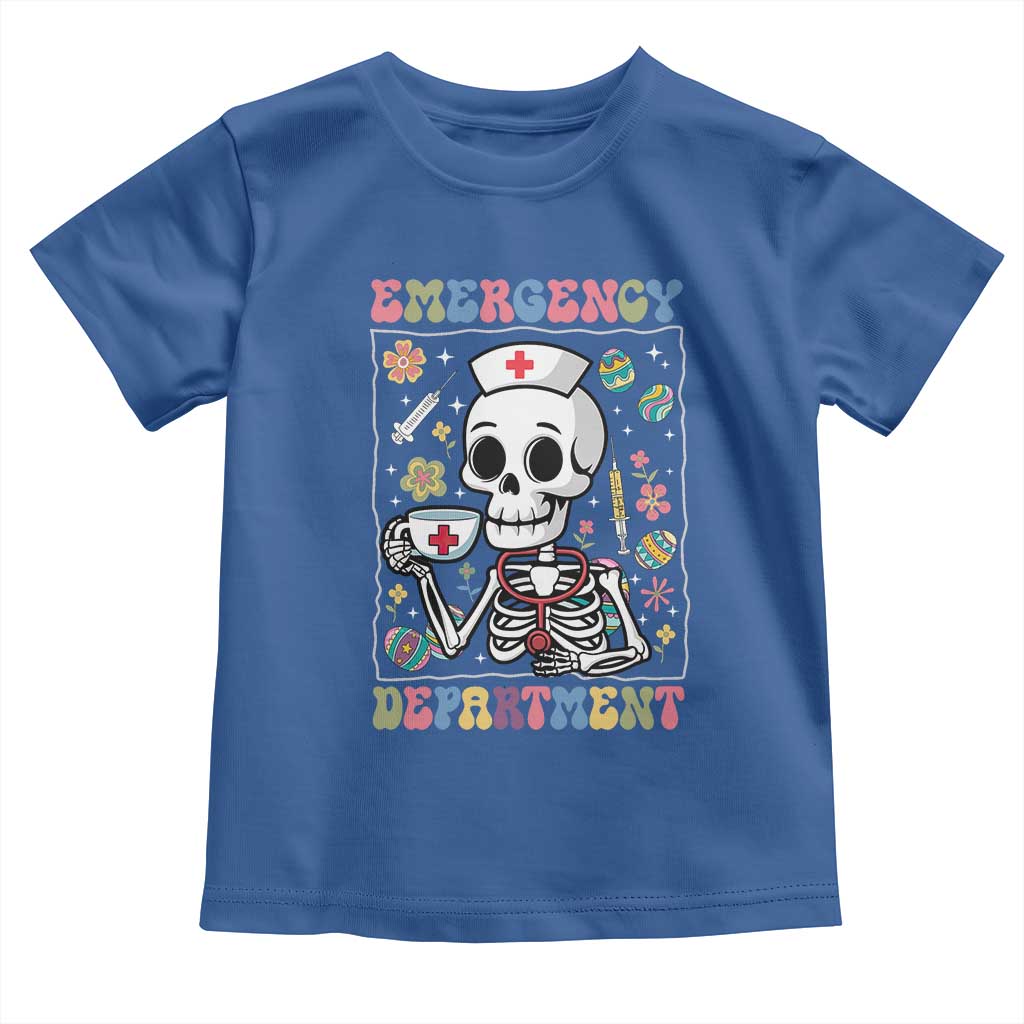 Emergency Department Skeleton Nurse Easter Toddler T Shirt ER Nursing Room TS02 Royal Blue Print Your Wear