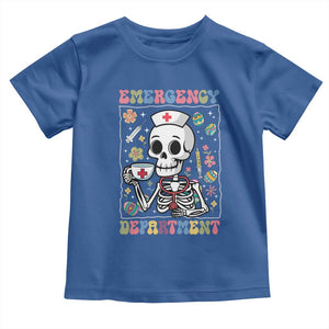 Emergency Department Skeleton Nurse Easter Toddler T Shirt ER Nursing Room TS02 Royal Blue Print Your Wear
