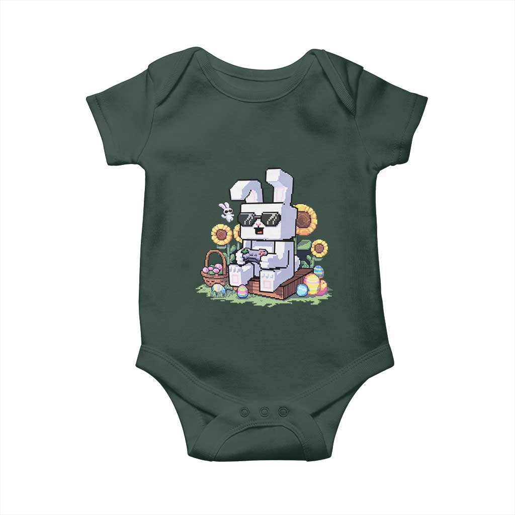 Pixel Art Gamer Bunny Easter Baby Onesie Cool Retro Gaming Vibes TS02 Print Your Wear