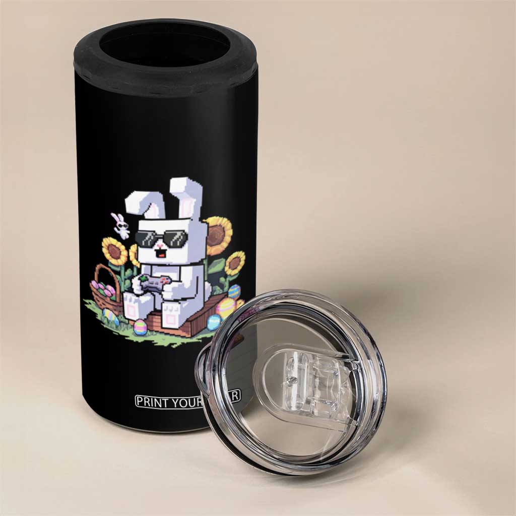 Pixel Art Gamer Bunny Easter 4 in 1 Can Cooler Tumbler Cool Retro Gaming Vibes TS02 Print Your Wear