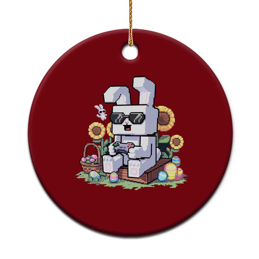 Pixel Art Gamer Bunny Easter Ceramic Ornament Cool Retro Gaming Vibes TS02 1pc Red Print Your Wear