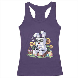 Pixel Art Gamer Bunny Easter Racerback Tank Top Cool Retro Gaming Vibes TS02 Purple Print Your Wear