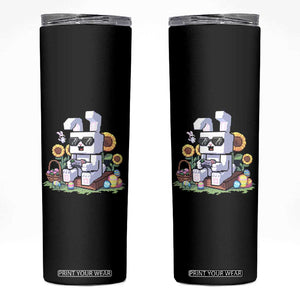 Pixel Art Gamer Bunny Easter Skinny Tumbler Cool Retro Gaming Vibes TS02 Black Print Your Wear