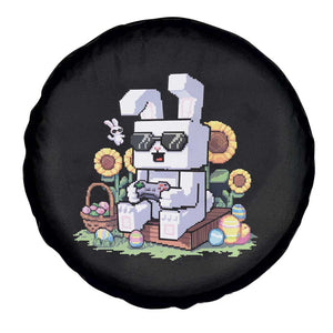 Pixel Art Gamer Bunny Easter Spare Tire Cover Cool Retro Gaming Vibes TS02 Print Your Wear