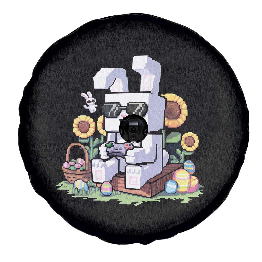 Pixel Art Gamer Bunny Easter Spare Tire Cover Cool Retro Gaming Vibes TS02 Print Your Wear