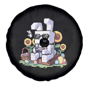 Pixel Art Gamer Bunny Easter Spare Tire Cover Cool Retro Gaming Vibes TS02 Print Your Wear