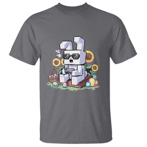 Pixel Art Gamer Bunny Easter T Shirt Cool Retro Gaming Vibes TS02 Charcoal Print Your Wear