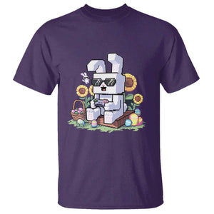 Pixel Art Gamer Bunny Easter T Shirt Cool Retro Gaming Vibes TS02 Purple Print Your Wear