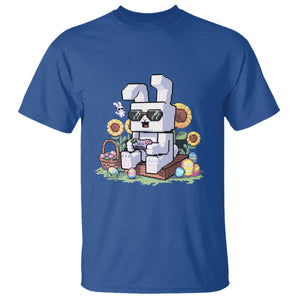 Pixel Art Gamer Bunny Easter T Shirt Cool Retro Gaming Vibes TS02 Royal Blue Print Your Wear