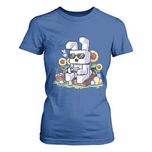 Pixel Art Gamer Bunny Easter T Shirt For Women Cool Retro Gaming Vibes TS02 Royal Blue Print Your Wear