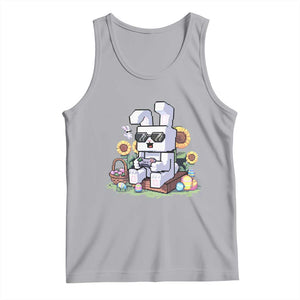 Pixel Art Gamer Bunny Easter Tank Top Cool Retro Gaming Vibes TS02 Athletic Heather Print Your Wear