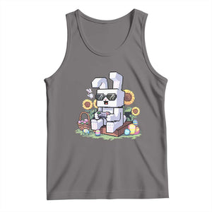 Pixel Art Gamer Bunny Easter Tank Top Cool Retro Gaming Vibes TS02 Deep Heather Print Your Wear