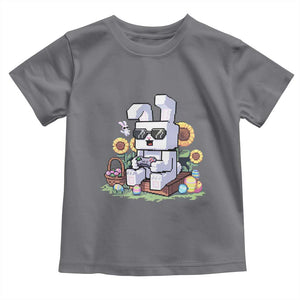 Pixel Art Gamer Bunny Easter Toddler T Shirt Cool Retro Gaming Vibes TS02 Charcoal Print Your Wear