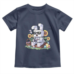 Pixel Art Gamer Bunny Easter Toddler T Shirt Cool Retro Gaming Vibes TS02 Navy Print Your Wear