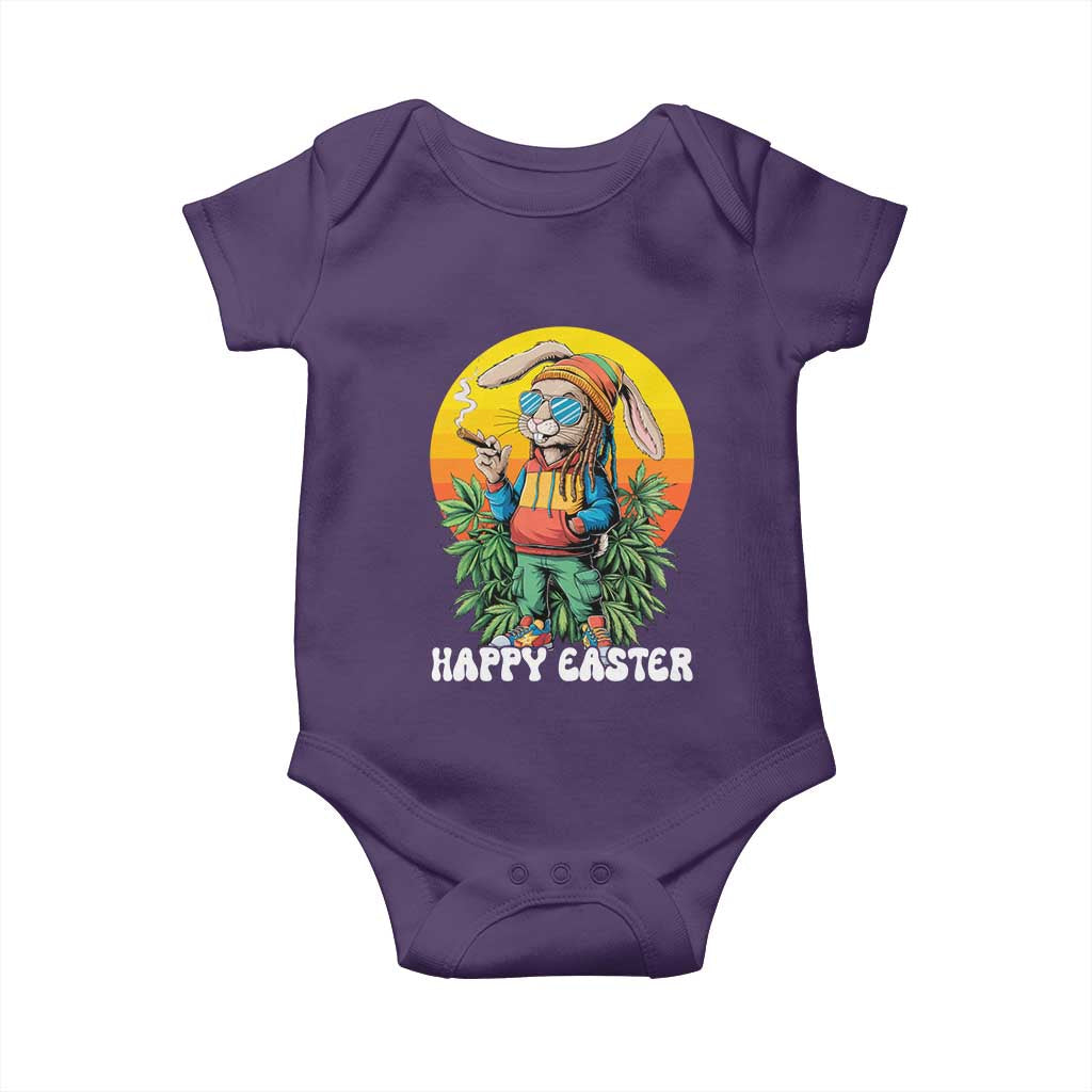 Happy 420 Easter Baby Onesie Funny Bunny Smoking Weed TS02 Purple Print Your Wear
